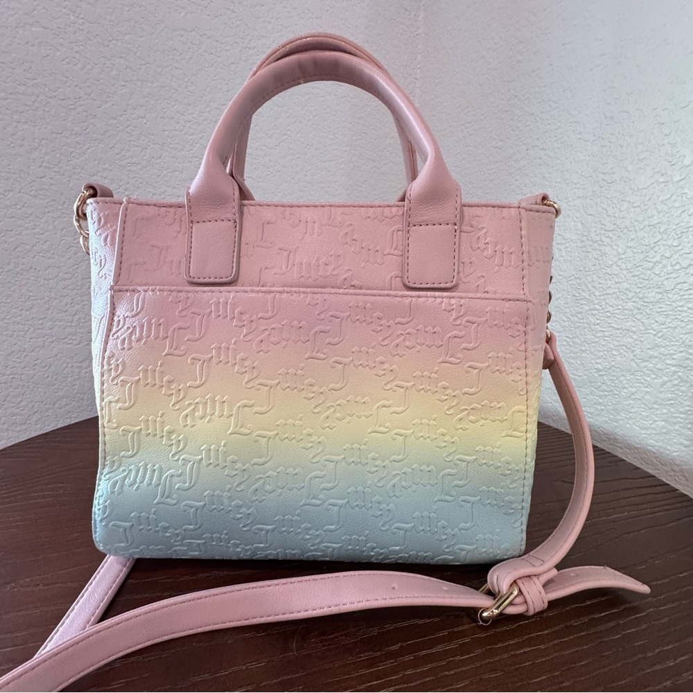 SOLD!!! Juicy Couture Pastel Pink Ombre Gold Heart Chain Purse Crossbody - Picture 6 of 13